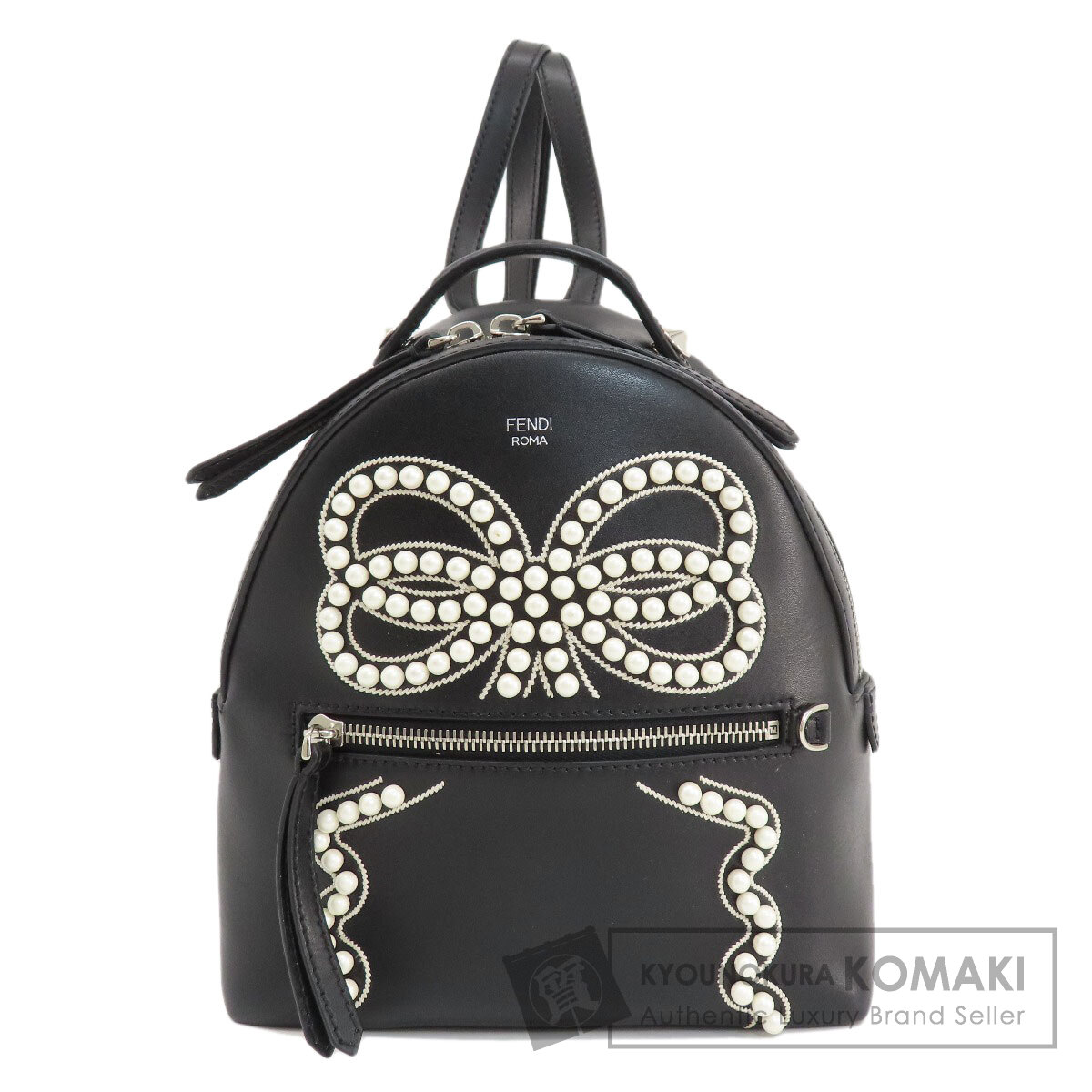 新春初売り FENDI フェンディ リボンモチーフ フェイクパール リュック バッグ