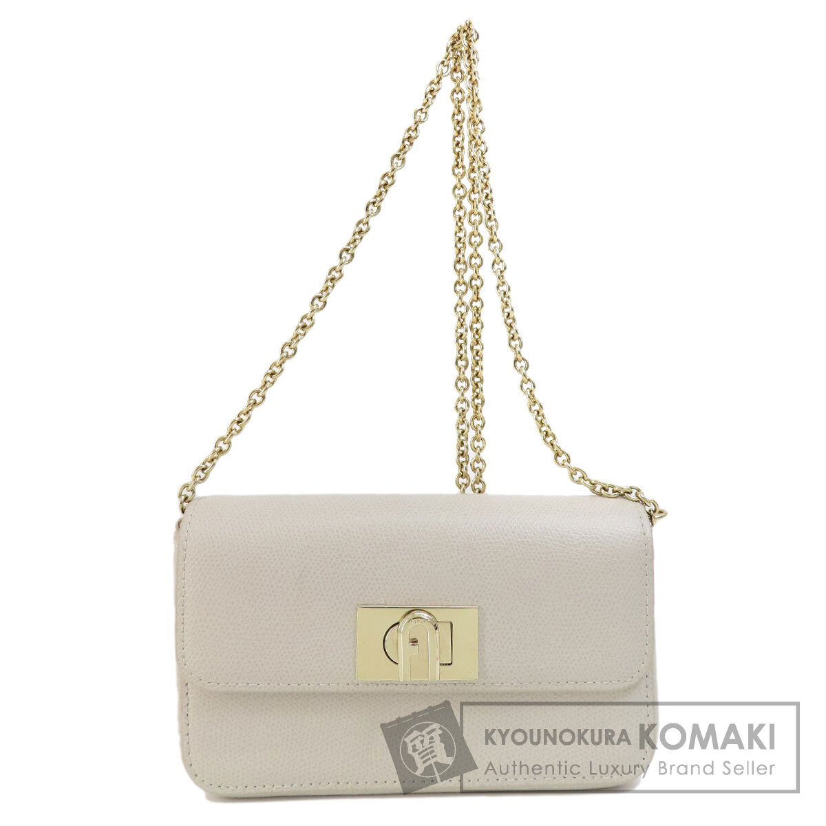 美品✨フルラ ノラ ショルダーバッグ レザー グレージュ 2way ロゴ金具 美品】FURLA フルラ ショルダーバッグ レザー グレージュ 2way