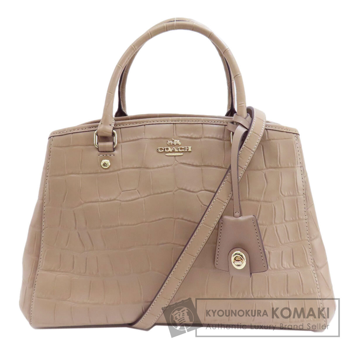 COACH コーチ F37097 型押し 2WAY ハンドバッグ レザー