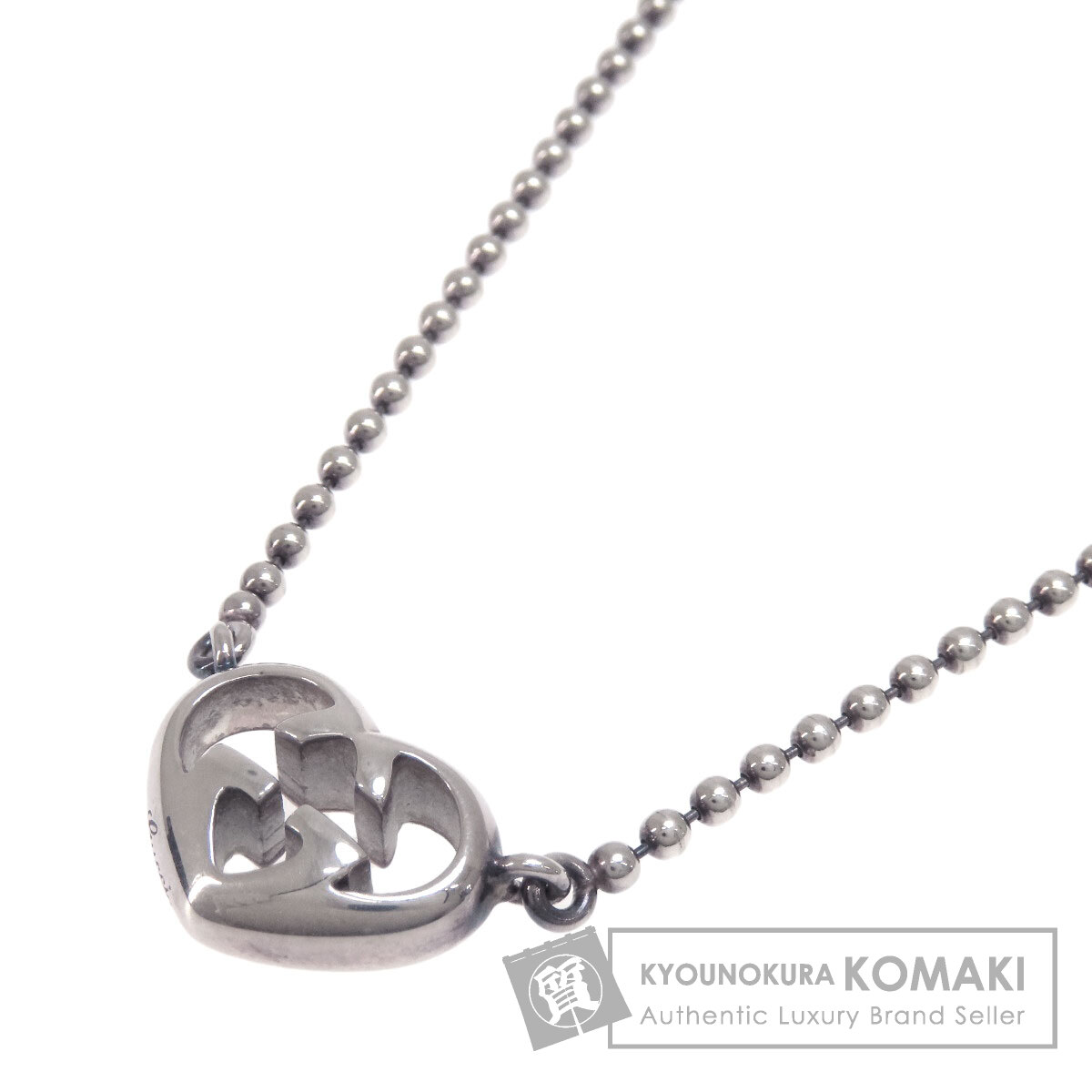 GUCCI グッチ インターロッキングG ハート ネックレス シルバー