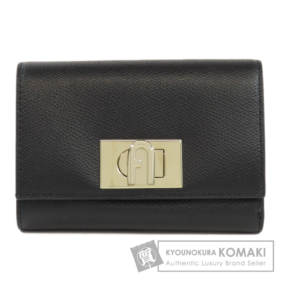 未使用♡ フルラ レザー オペラ アーチロゴ コンパクト 三つ折り財布 クロ FURLA フルラ 財布 レザー 1927 オペラ アーチロゴ コンパクト