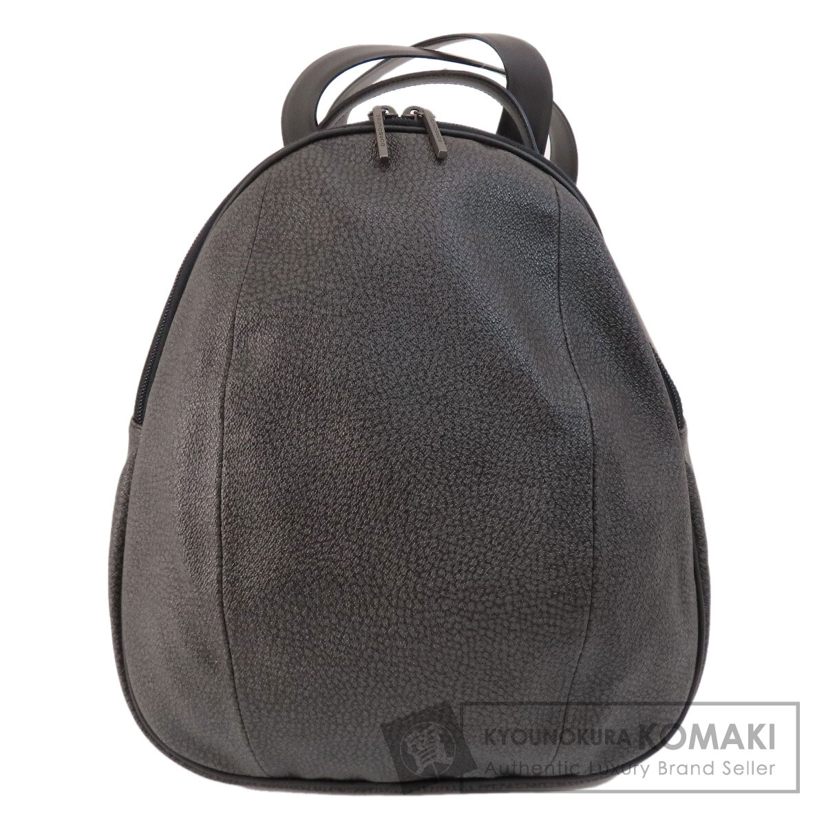 【送料無料/新品】 BORBONESE ネイビー レザー バックパック リュック ボルボネーゼ バッグ