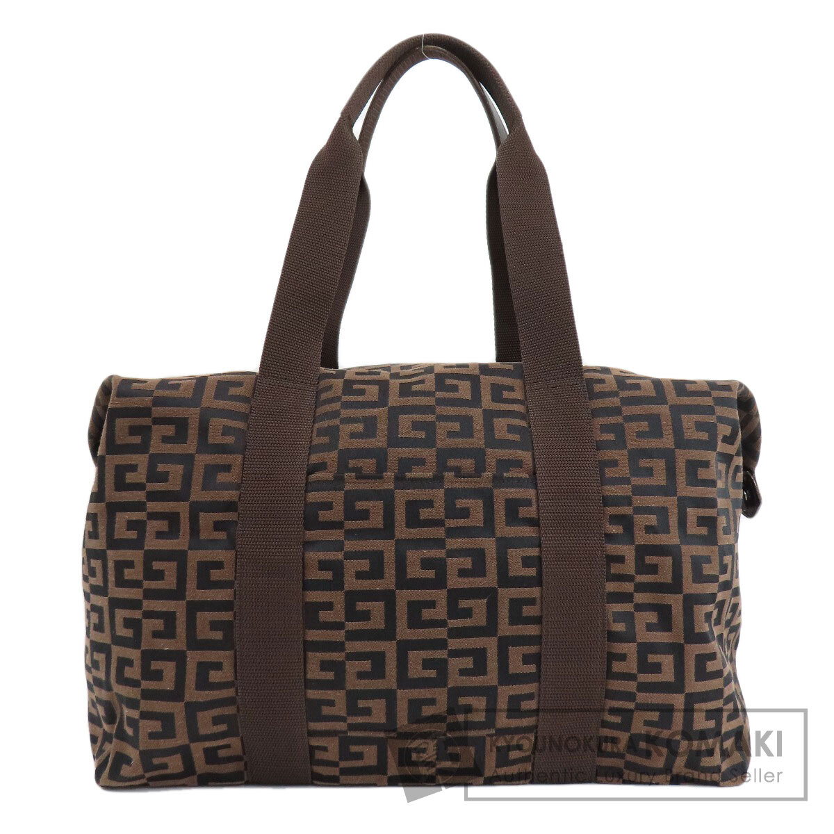 美品✨希少 ジバンシー ボストンバッグ キャンバス レザー 4Gロゴ 腕掛け 茶 GIVENCHY ジバンシー ロゴモチーフ ボストンバッグ キャンバス