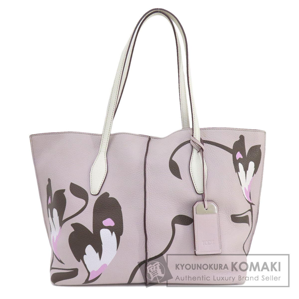 TODS トッズ フラワーモチーフ トートバッグ レザー レディース