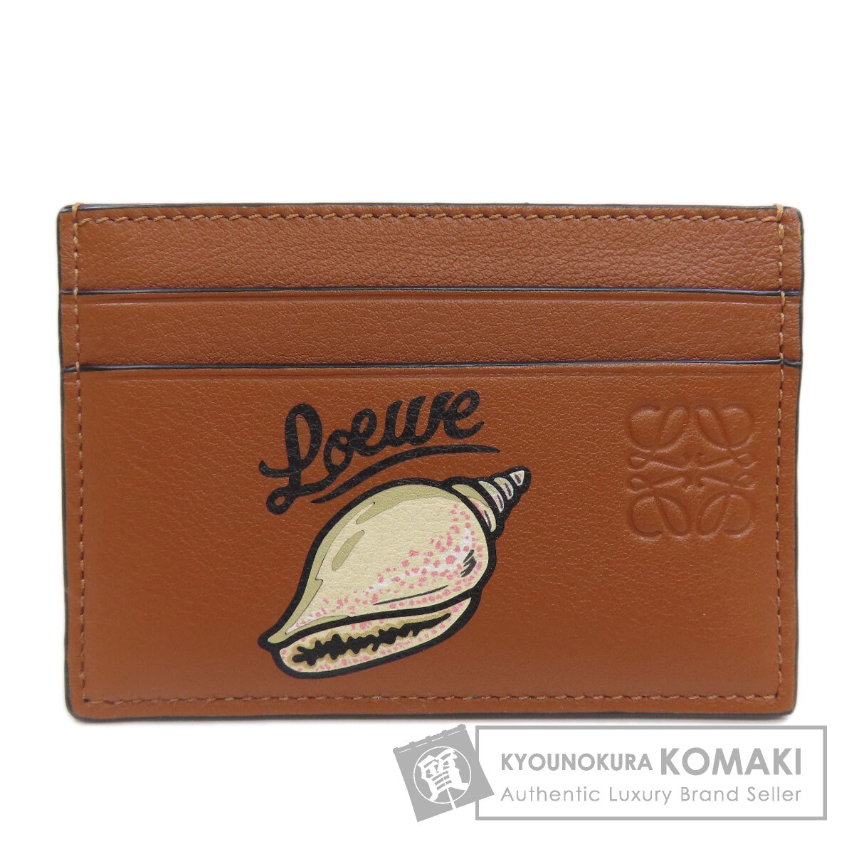 ロエベ　ケース・小銭入れ　カードケース　シェル　貝殻 LOEWE ロエベ 貝殻モチーフ アナグラム カードケース レザー
