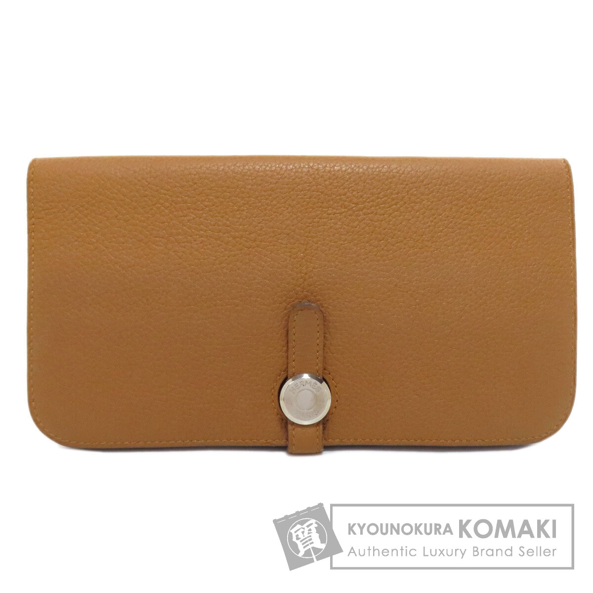 美品　エルメス　トリヨンクレマンス　ドゴンロング　長財布　オレンジ HERMES エルメス 長財布 ドゴン GM トリヨンクレマンス □I刻印