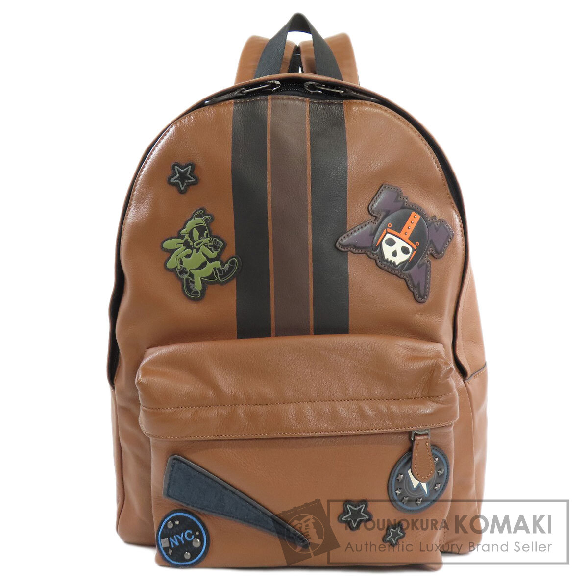「美品」　コーチ　COACH リュック　茶色　レディース　デイパック　レザー レザー（本革） ブラウン（茶色）系 Coach(コーチ) バックパック