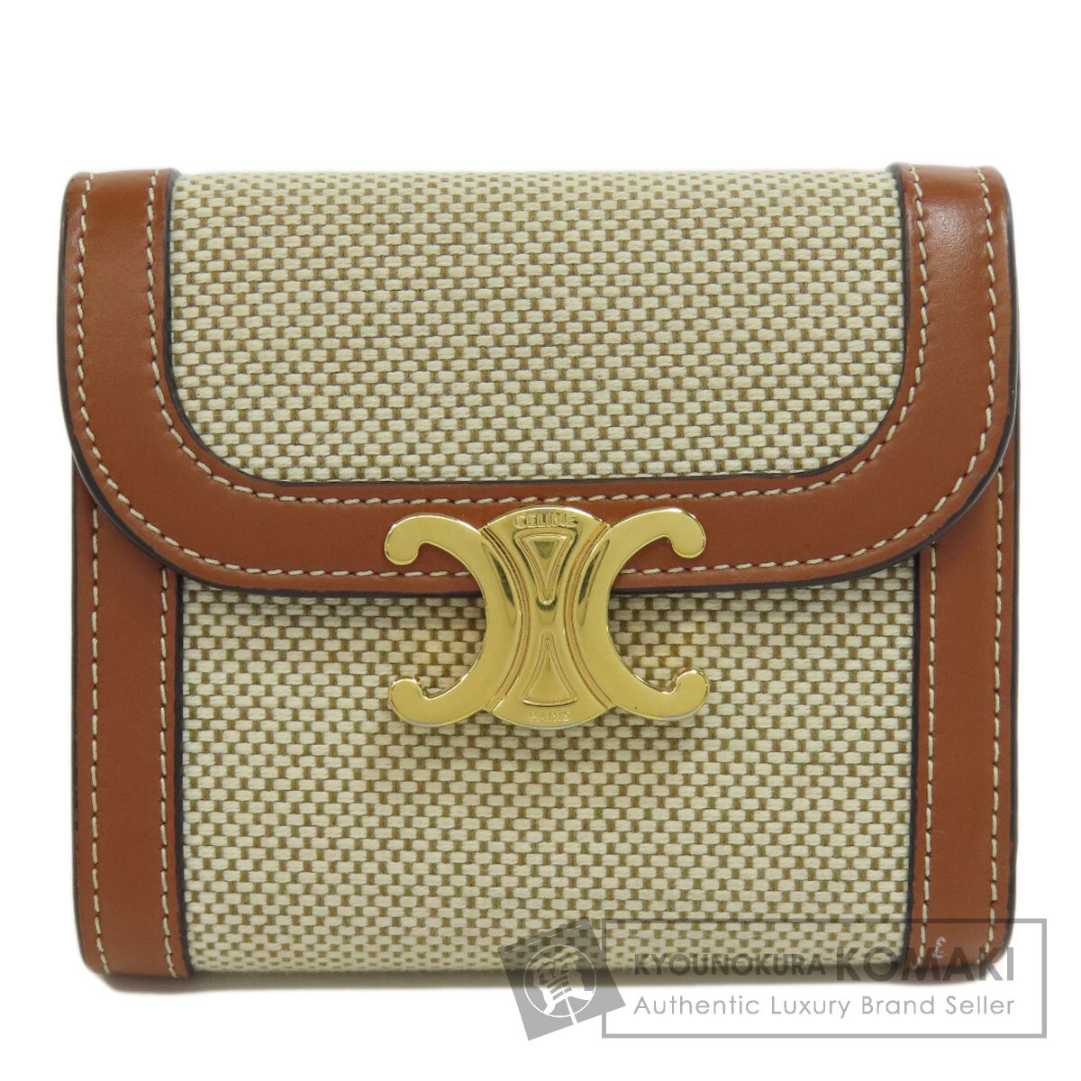 CELINE トリオンフ 二つ折り財布 セリーヌ セリーヌ/2つ折り財布/スモールウォレット トリオンフ/黒/型番