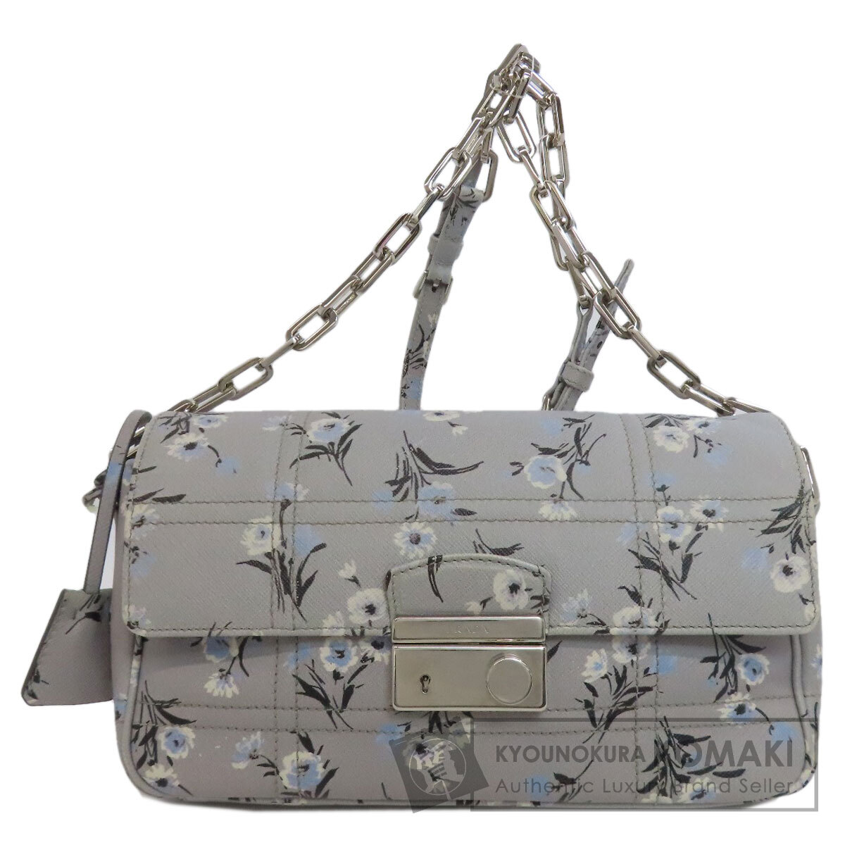 PRADA プラダ フラワーモチーフ ショルダーバッグ PVC