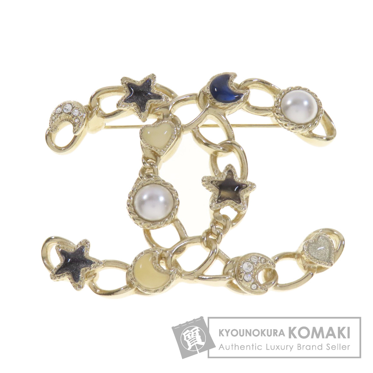 CHANEL シャネル ココマーク ゴールド金具 ブローチ 金属製 レディース