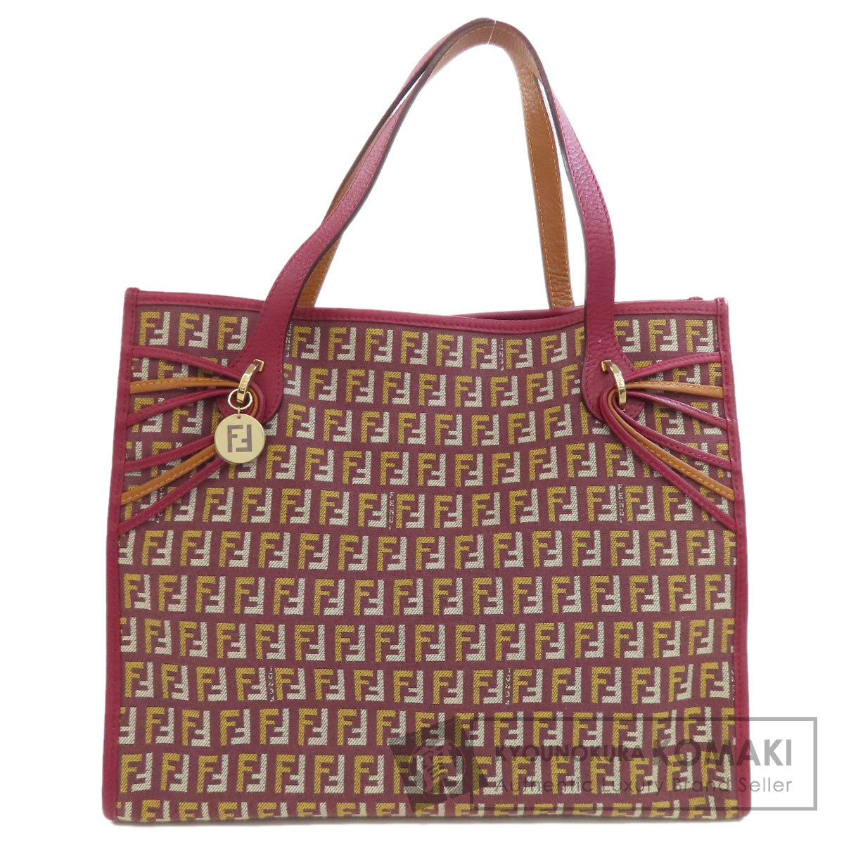 フェンディ FENDI ズッカ柄 トートバッグ キャンバス レザーハンドル FENDI - FENDI フェンディ トートバッグ ズッカ柄 キャンバス