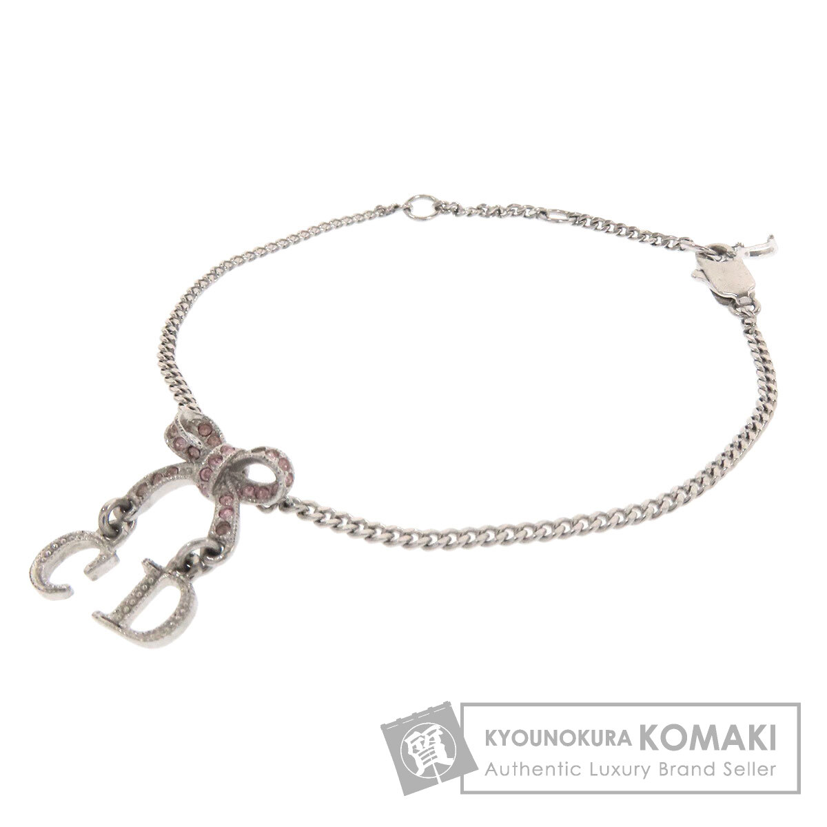 【Dior】リボンモチーフ ブレスレット＆ピアスセット リボンモチーフブレスレット シルバー ヴィンテージ|ディオール