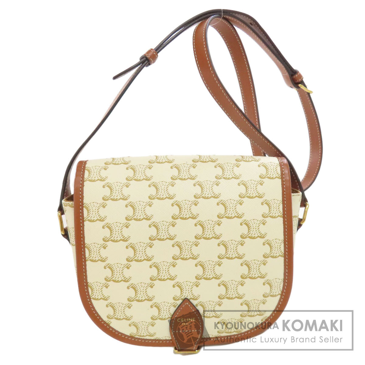 CELINE セリーヌ マカダム柄 ショルダーバッグ カーフ