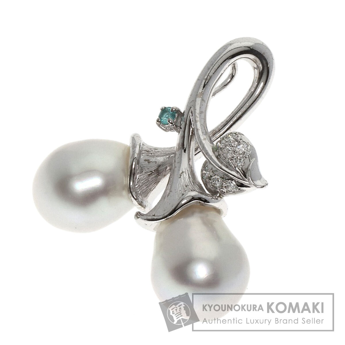 タサキ ペンダントトップ パール 真珠 サファイア ダイヤモンド