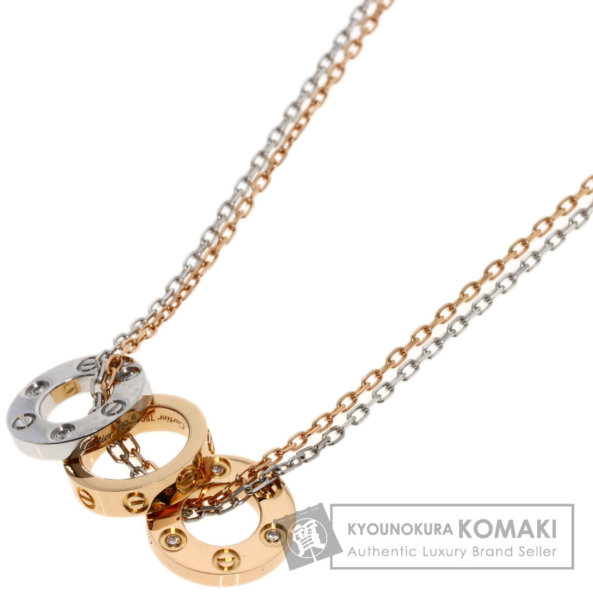 CARTIER カルティエ ラブ スリーフープ ダイヤモンド ネックレス