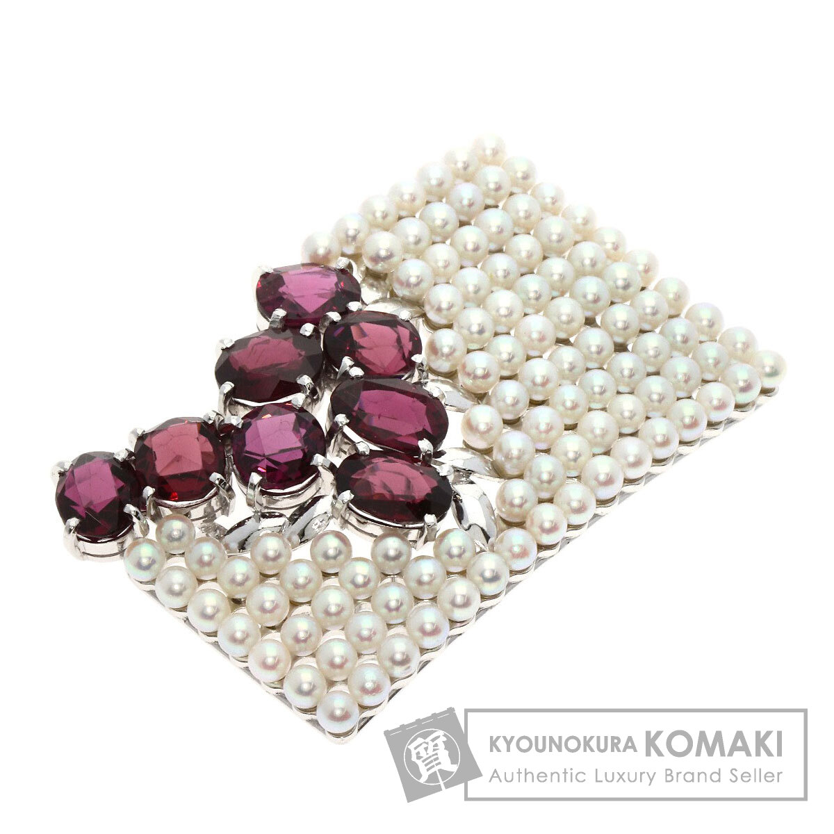 TASAKI タサキ ガーネット パール 真珠 帯留め ブローチ K14