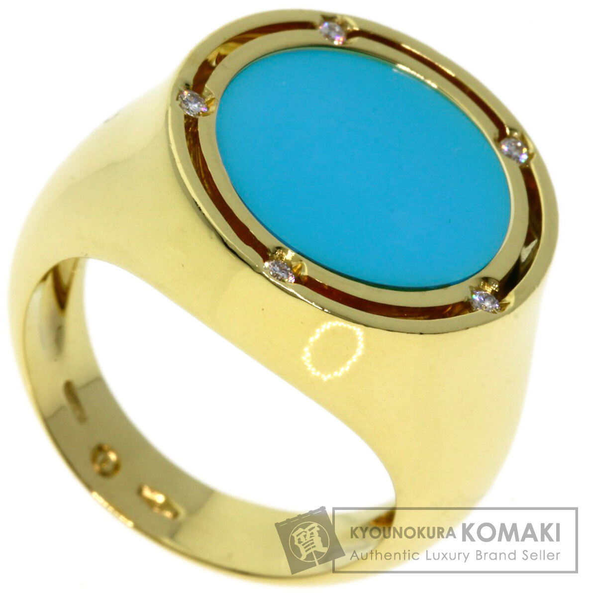 K18 ターコイズ ダイヤモンド リング Damiani ダミアーニ ターコイズ ダイヤモンド リング・指輪 K18