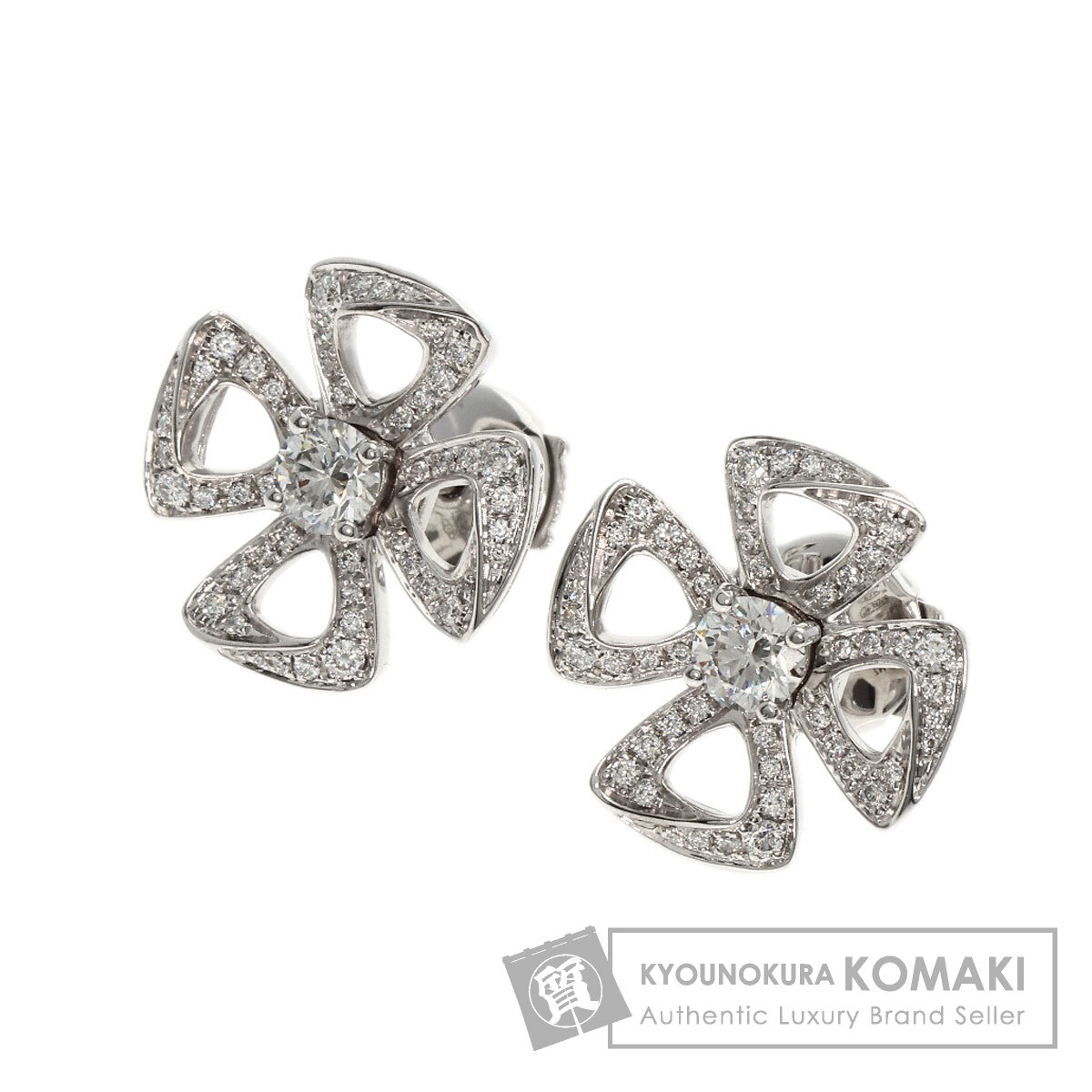 BVLGARI ブルガリ フィオレヴァー ダイヤモンド ピアス K18