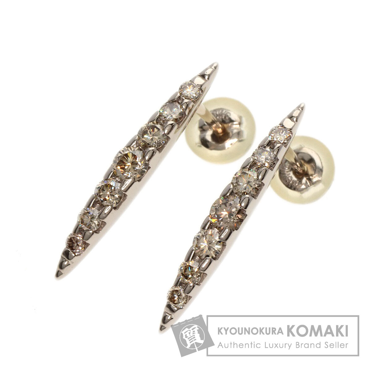 Kashikey カシケイ ネイキッド ブラウン ダイヤモンド ピアス