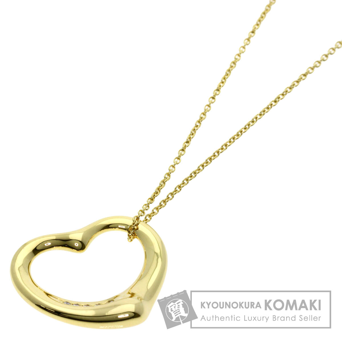 ティファニー　オープンハートネックレス　５Ｐイエローダイヤモンド　ＹＧ７５０ TIFFANY&Co. ティファニー オープンハート 5P ダイヤモンド ネックレス