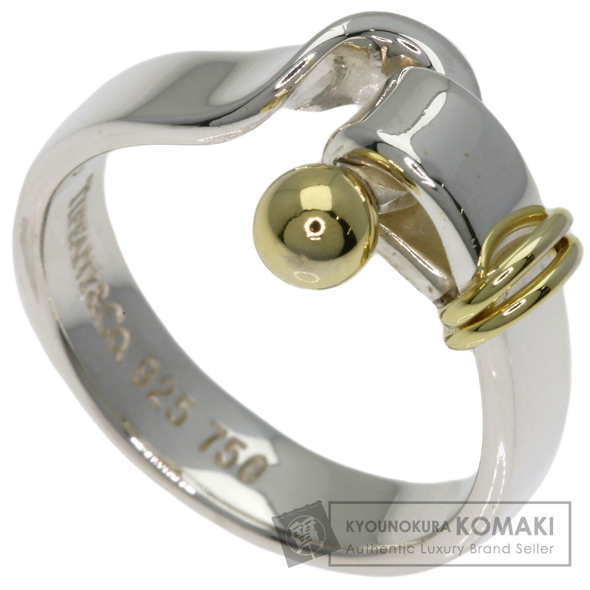 TIFFANY&Co. ティファニー フック＆アイ リング・指輪 シルバー/K18YG