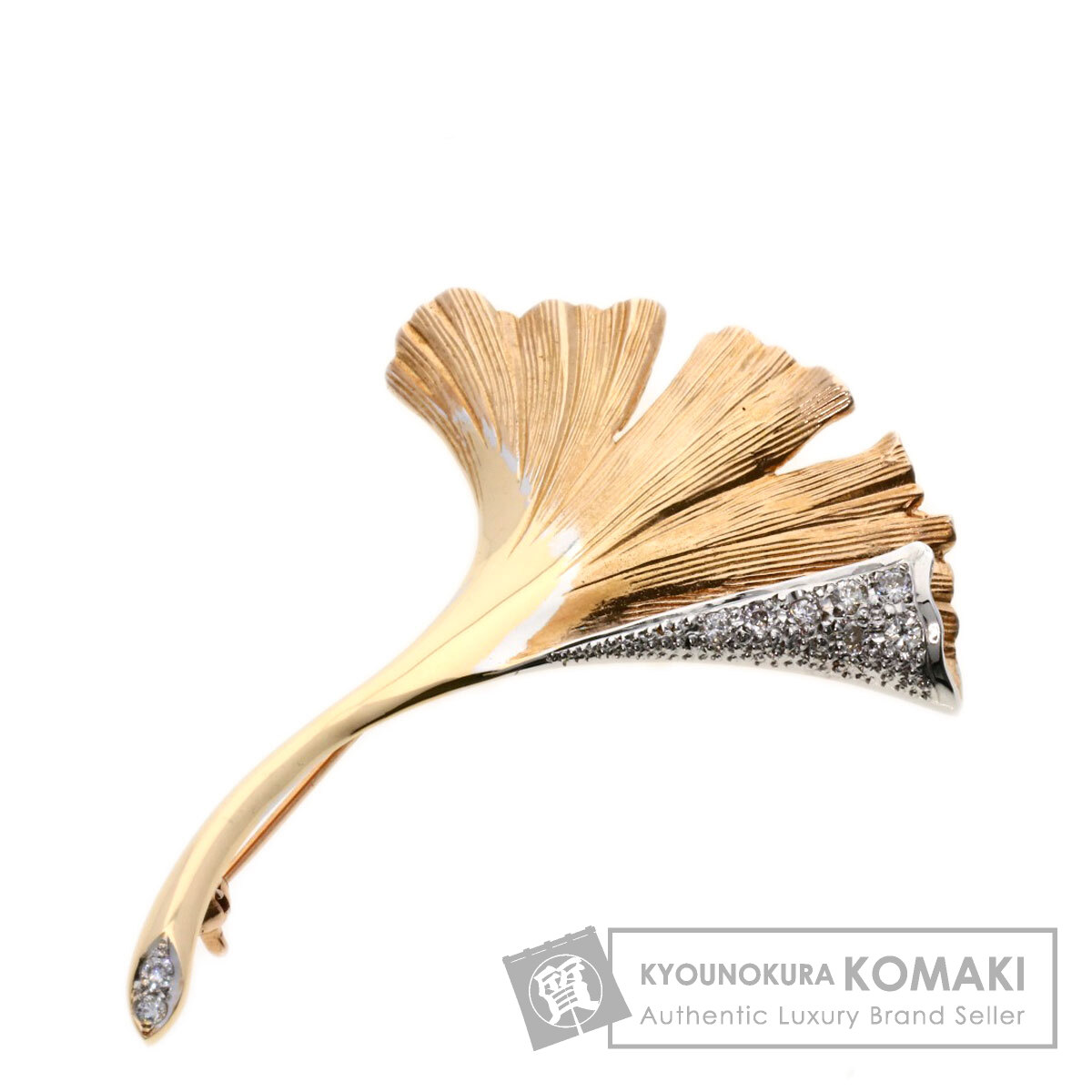 タサキ ブローチ イチョウ ダイヤモンド