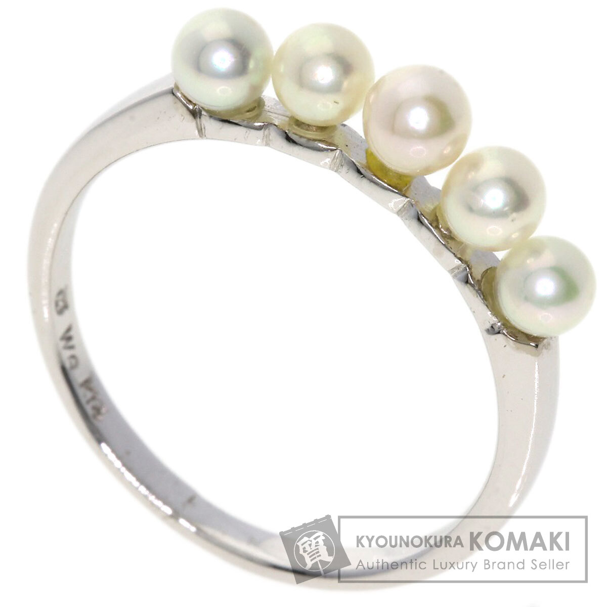 中古K14WG天然マベ海水真珠パール本真珠ホワイトゴールドピアスイアリング