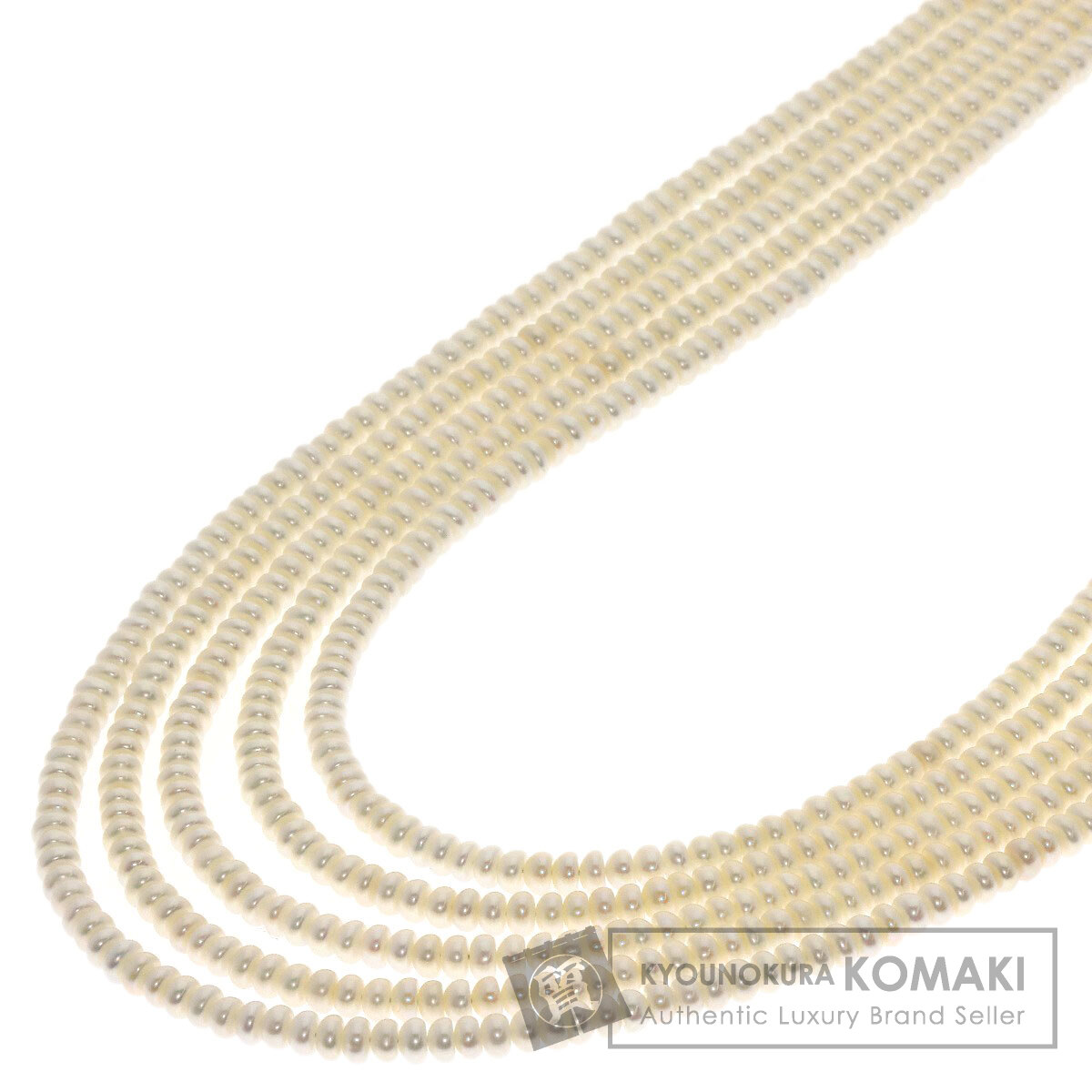 新品　5連シリコン　南洋真珠/溶岩ブルージルコン入り　五連ネックレス　42cm 新品 5連シリコン 南洋真珠/溶岩ブルージルコン入り 五連