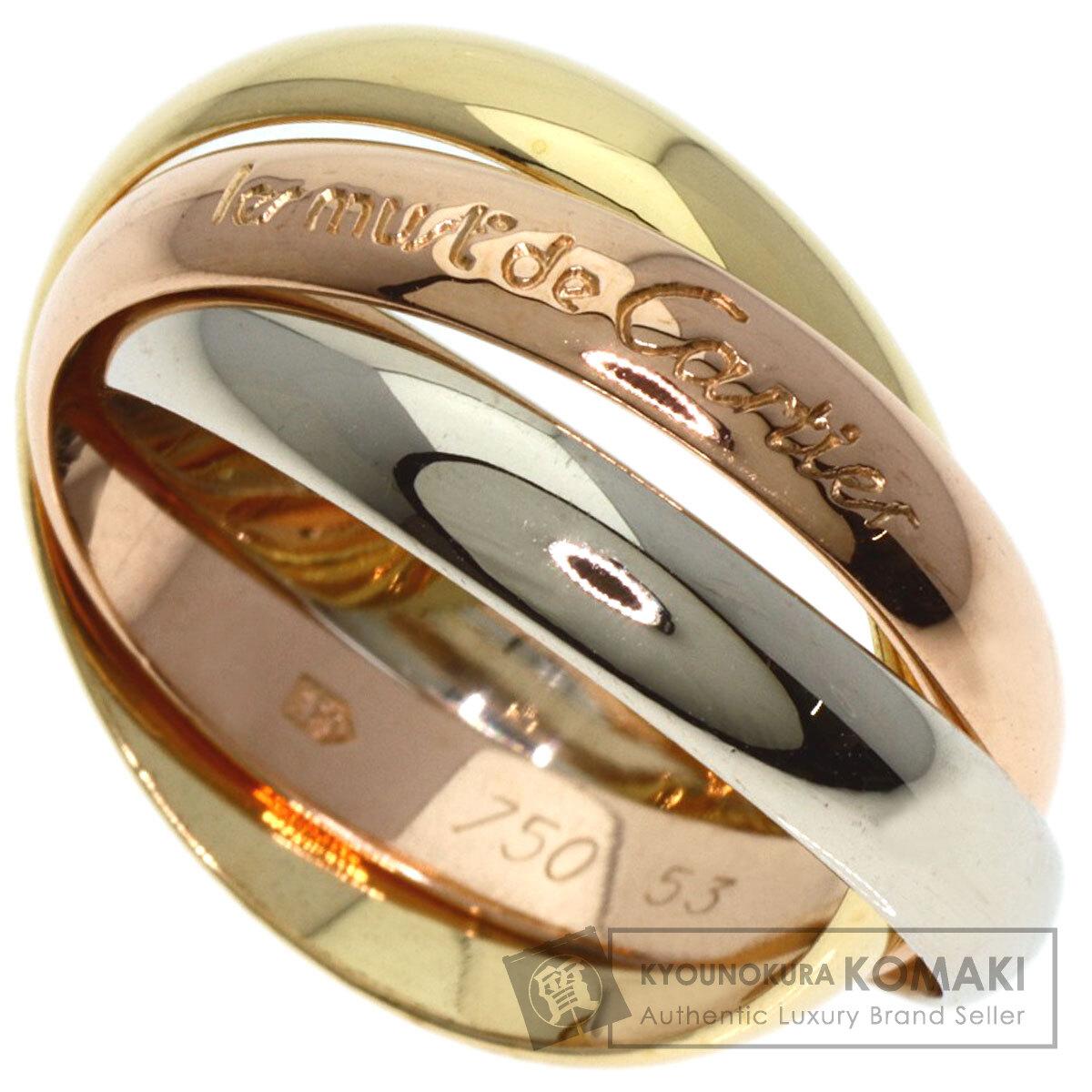 年末のプロモーション大特価！ CARTIER カルティエ K18イエロー リング・指輪 #53 トリニティ アクセサリー