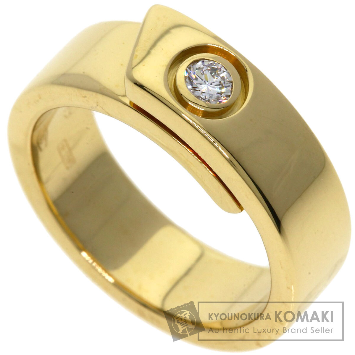 Cartier ダイヤモンド ゴールドリング CARTIER カルティエ アニバーサリー 1P ダイヤモンド #49 リング