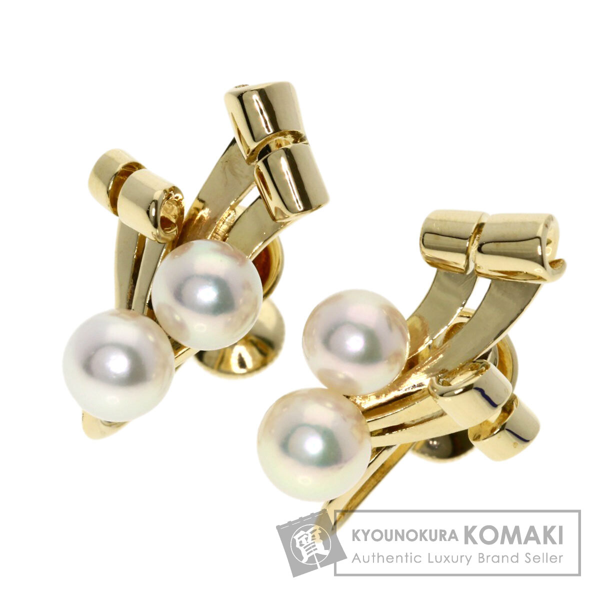 MIKIMOTO ミキモト パール 真珠 イヤリング K14イエローゴールド