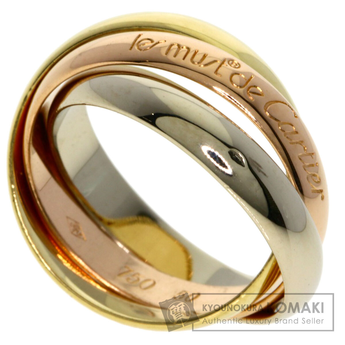 【新品仕上済】K18 カルティエ クラシック トリニティリング 10号/50 CARTIER カルティエ トリニティ #50 リング・指輪 K18イエロー
