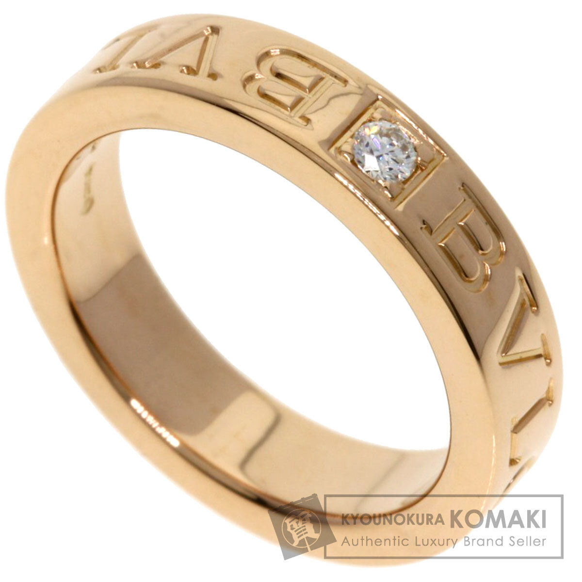 ブルガリ K18WG ホワイトゴールドリング　ダブルロゴ15号　専用ケース付き BVLGARI ブルガリ ダブルロゴ 1P ダイヤモンド リング・指輪 K18