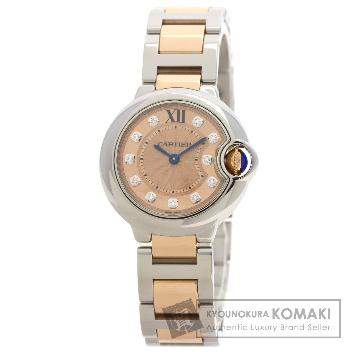 カルティエ 腕時計 バロンブルー28 11P ダイヤモンド
