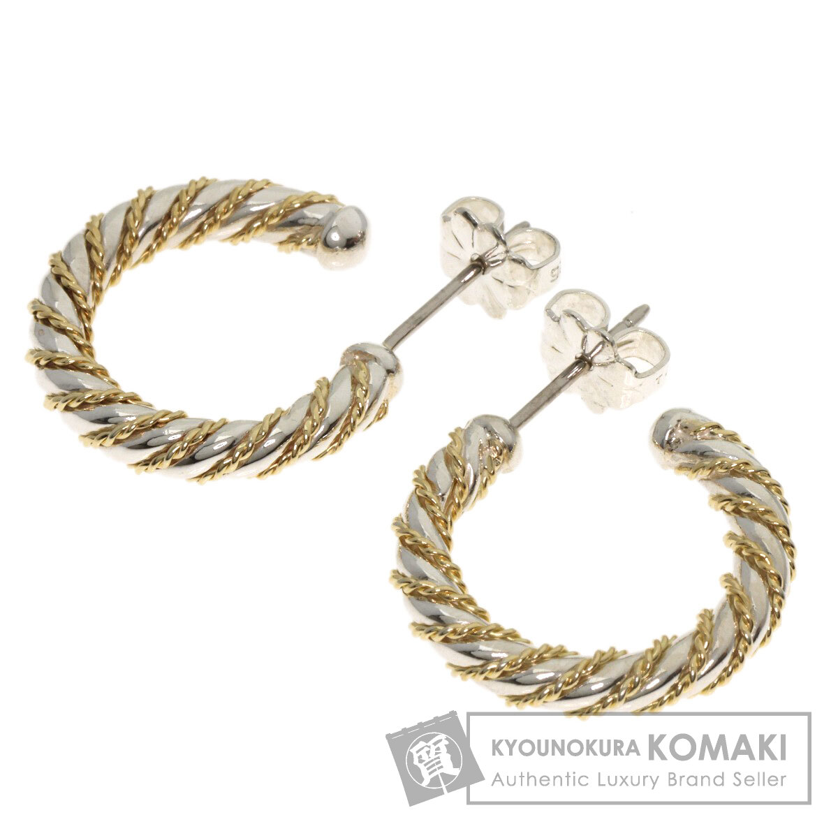 TIFFANY&Co. ティファニー ツイスト フープ ピアス シルバー/K18YG