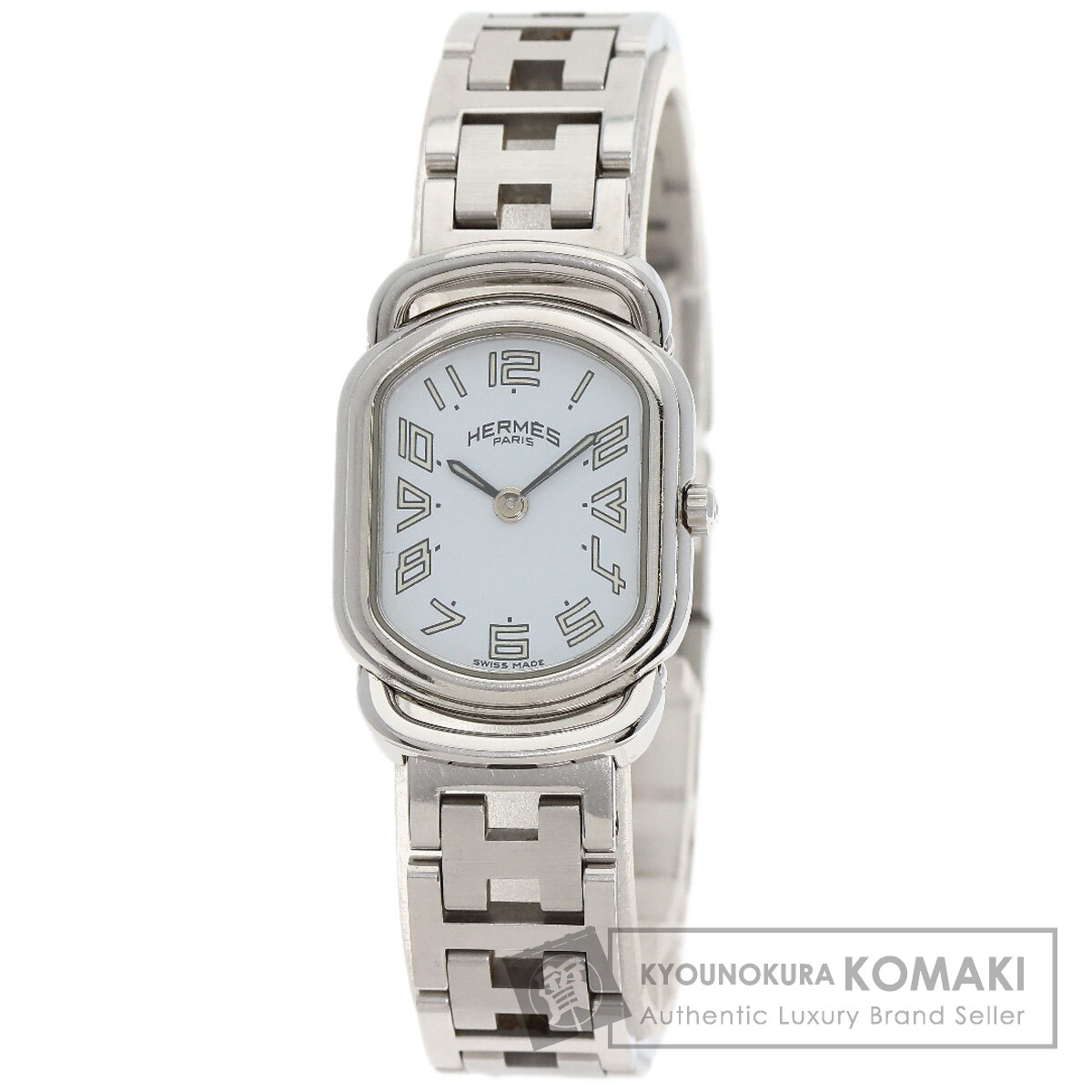 HERMES シルバー ステンレス 時計 HERMES エルメス AR1.210 アルソー 新バックル 腕時計