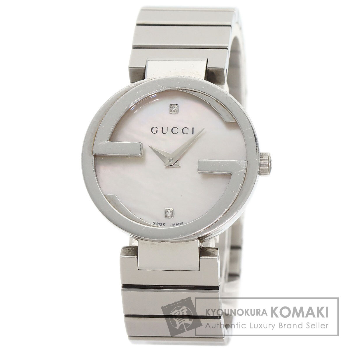 GUCCI インターロッキング　アナログ腕時計 レディース 133.5 動作品 GUCCI グッチ 133.5 インターロッキング ダイヤモンド 腕時計
