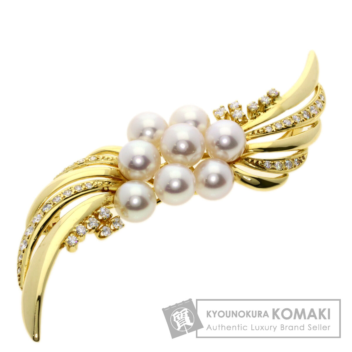 MIKIMOTO ミキモト パール 真珠 ダイヤモンド ブローチ K18