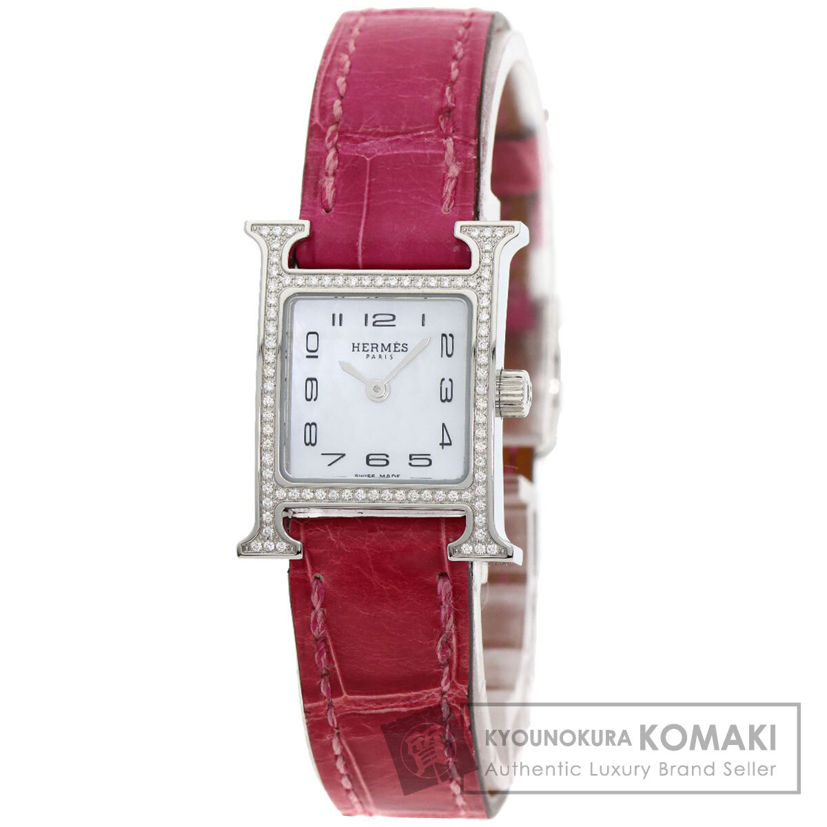 エルメス 腕時計 Hウォッチ ミニ ダイヤモンドベゼル
