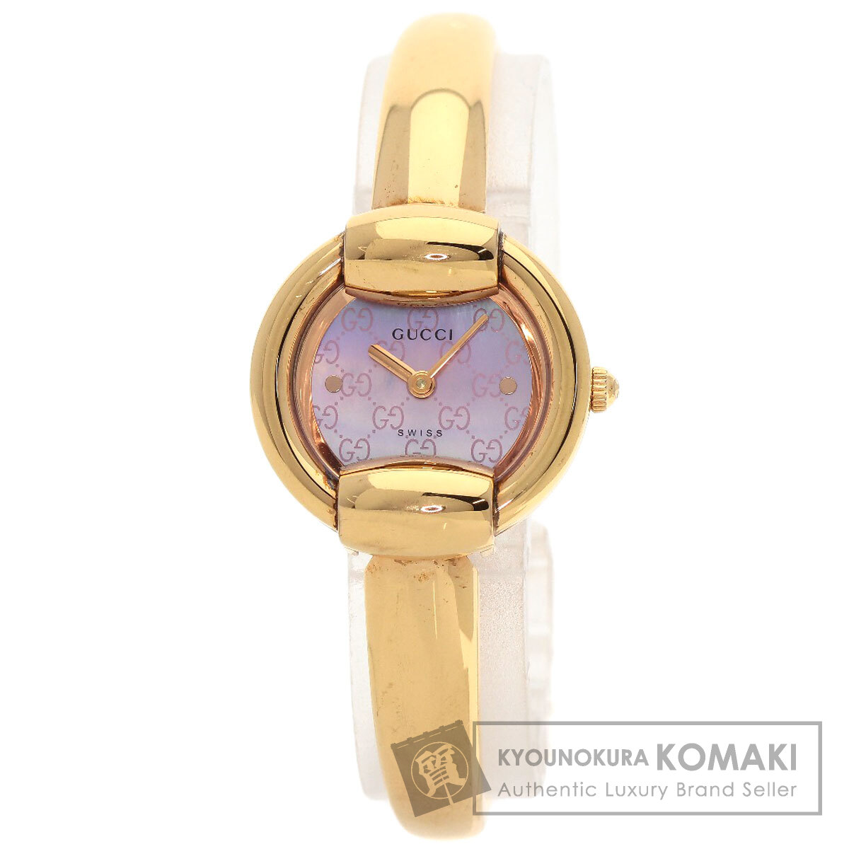 GUCCI グッチ 1400L ラウンドフェイス バングル GG ピンクシェル