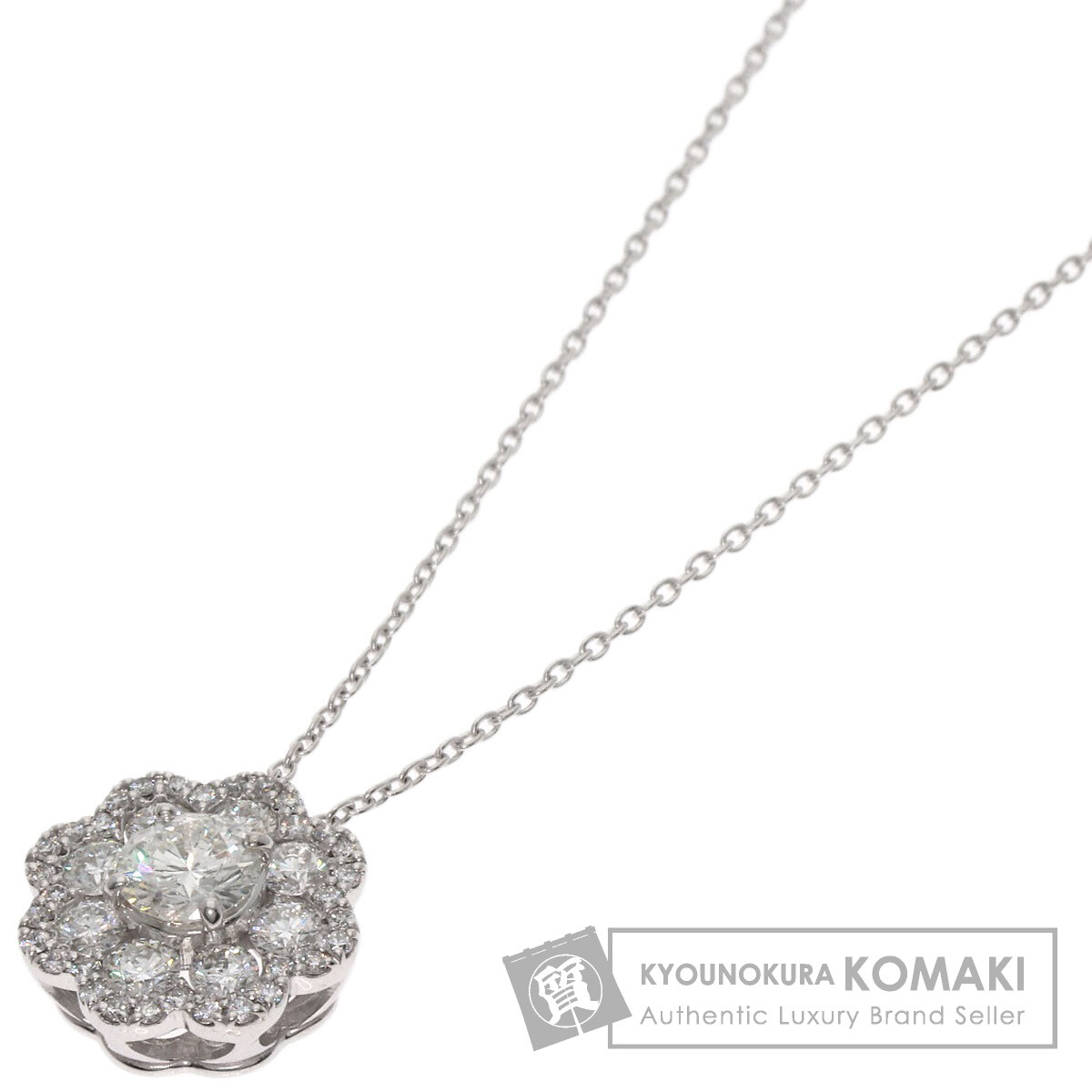 ポンテヴェキオ ダイヤモンド×エメラルド フラワー ネックレス K18YG ポンテヴェキオ ダイヤモンド×エメラルド フラワー ネックレス