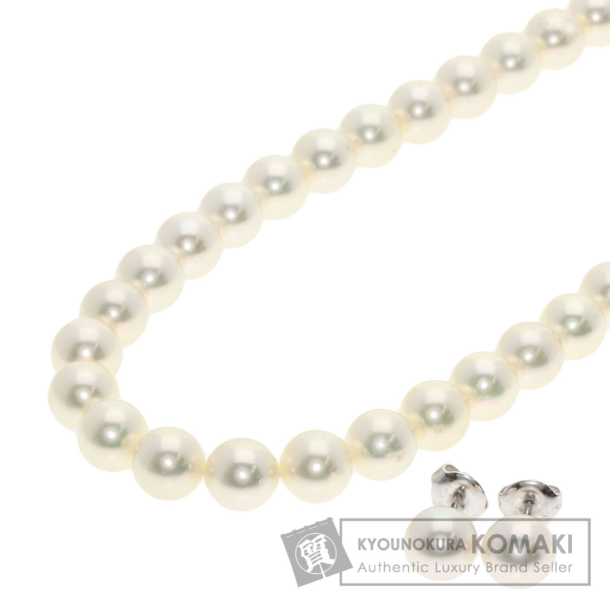 【現行】ミキモト　アコヤ　本真珠　パール　ネックレス　Mチャーム Mチャーム付/付属品有】MIKIMOTO ミキモト パール ネックレス