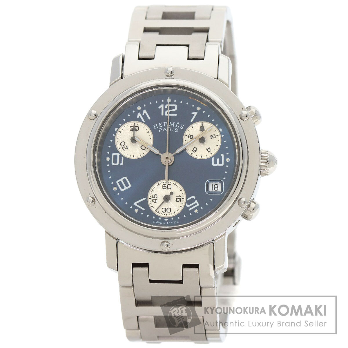 【お値下げしました】HERMES時計 クリッパー(ジャンク品) HERMES エルメス CL1.310 クリッパー クロノグラフ 腕時計