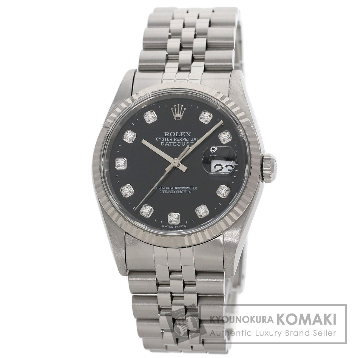 ROLEX ロレックス 16234G デイトジャスト 10P ダイヤモンド 腕時計
