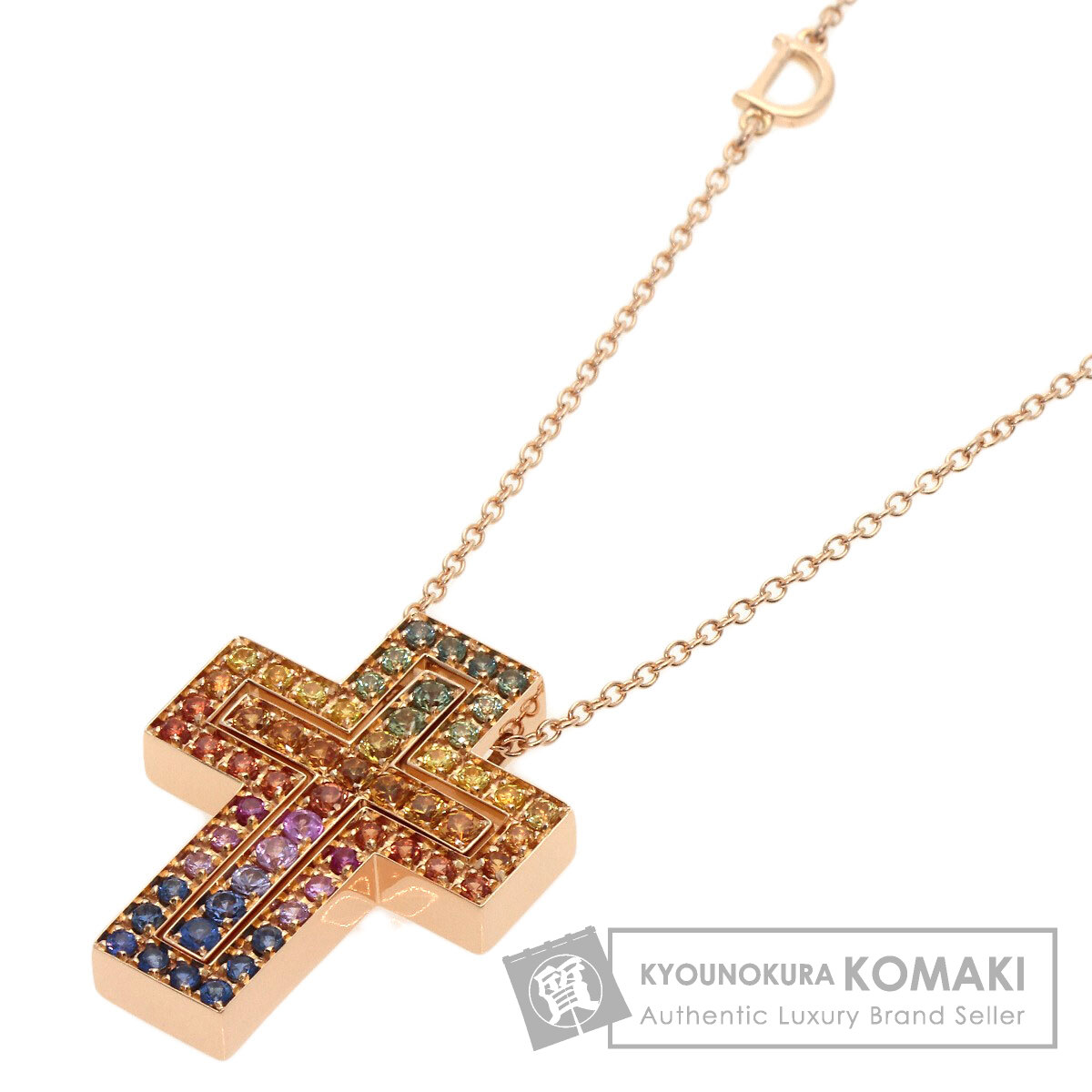 ダミアーニ K18 ベルエポックネックレス レインボーマルチカラーピンクゴールド Damiani ダミアーニ ベル エポック レインボー クロス