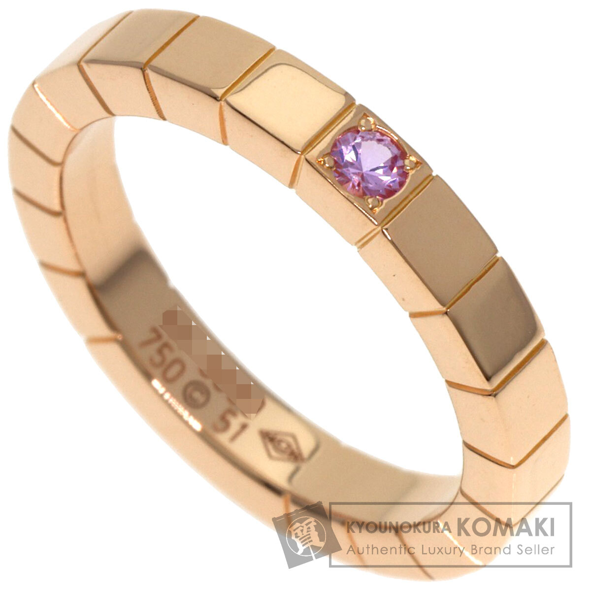 良品　カルティエ　ラニエール　リング　K18PG/1Pピンクサファイア　#49 Cartier カルティエ ラニエールリング #61 20.5号 K18PG 一粒