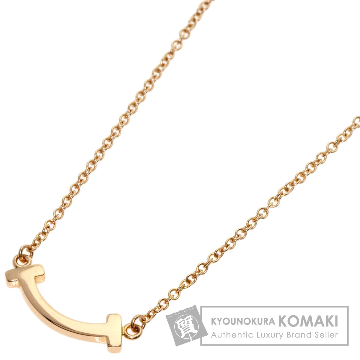 箱 ティファニー Tスマイル スモール ネックレス 750 K18PG 3488 Tiffany & Co. - ティファニー ネックレス Tスマイル スモール