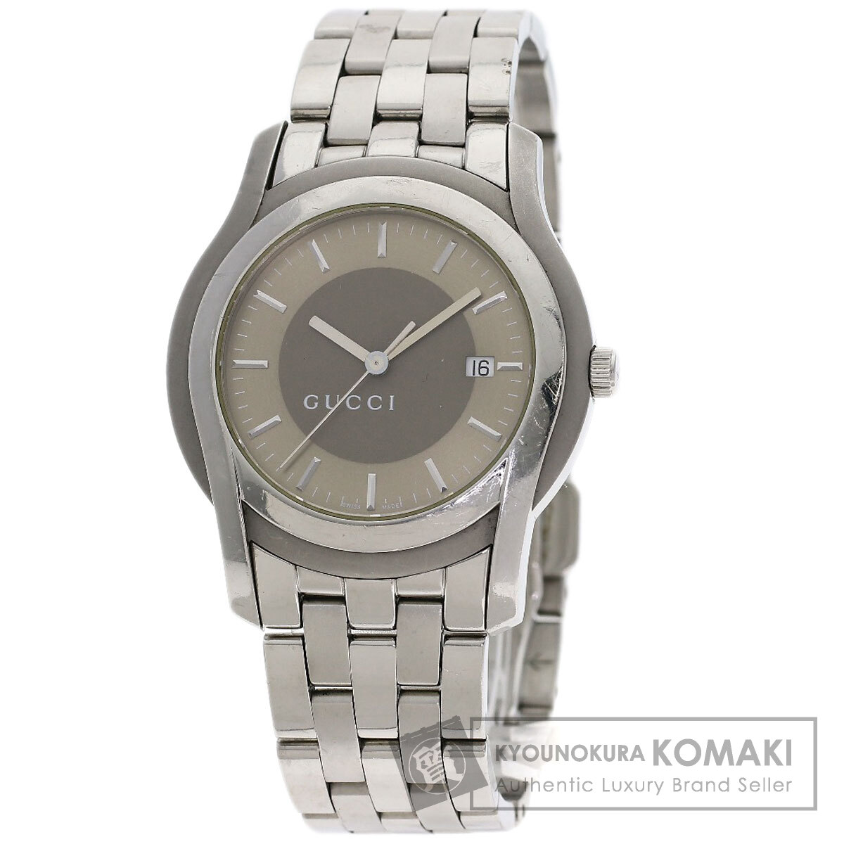 GUCCI グッチ 5500XL ラウンドフェイス 腕時計 ステンレススチール/SS