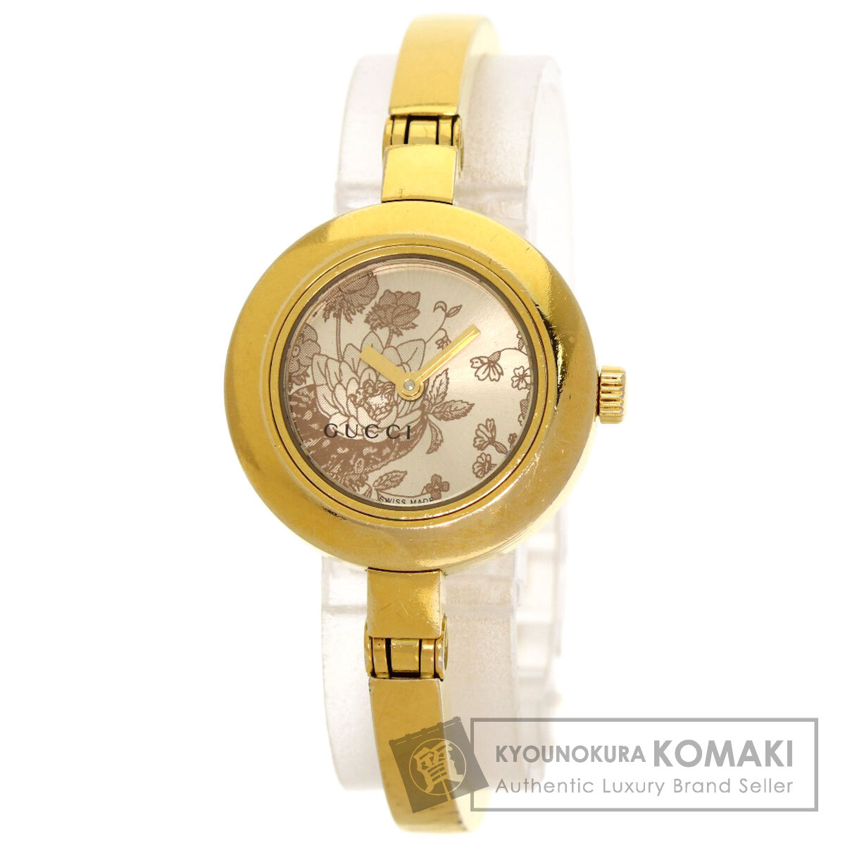 【電池交換済】GUCCI グッチ 腕時計 105 フローラ ガーネット GUCCI グッチ 105 フローラ ラウンドフェイス 腕時計 GP/GP