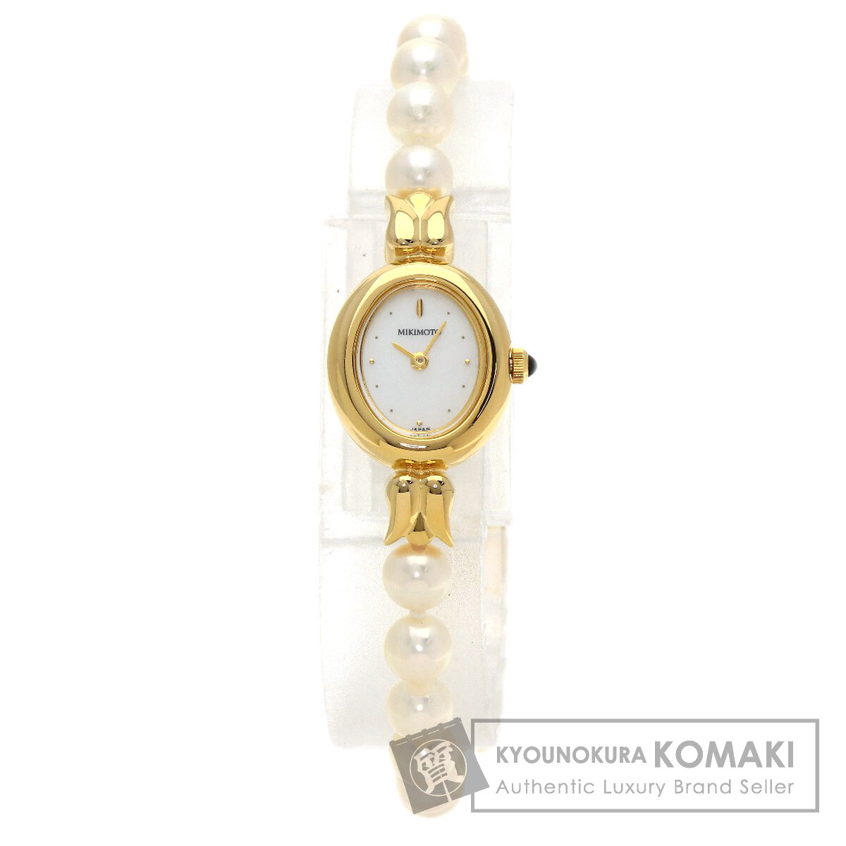 MIKIMOTO ミキモト 1E20-3041 パール 真珠 ブレスウォッチ 腕時計 GP